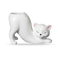Ceramic Cat Shape Succulent Planter with Drainage Hole Cactus/Flower Container Garden Pots for Home Office Desk Windowsill Decor balta
