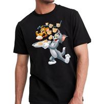 European Sizes Men's Tom & Jerry Vintage Cartoon Print T-Shirt - Soft Breathable Crew Neck Short Sleeve Tee for Casual Outdoo... S įvairiaspalvis