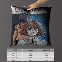L-Life I-Is S-Strange 2 Pillow Cover For Bedroom Room And Living Room Sofa Decorative Cushion Cover Peach skin 18*18(CM)-1Pcs