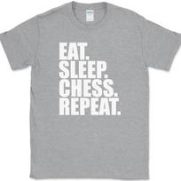 Eat Sleep Chess Repeat T-Shirt Funny Player Strategy Humor Gift Text Tee 2 L
