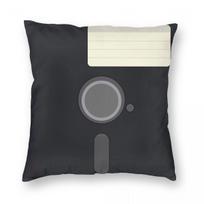 Floppy Disc 5.25 Square Pillowcase Polyester Linen Velvet Pattern Zip Decorative Home Cushion Cover Peach skin 18*18(CM)-1Pcs