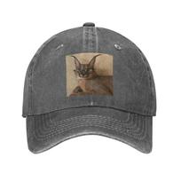Studious Big Floppa Denim Fabric Cap Casual Baseball Caps Adjustable Hat Summer Unisex Baseball Hats One Size