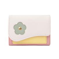 Flower Color-matching Purse Color Contrast Card Holder Simple Short Folding Card Bag  Travel balta