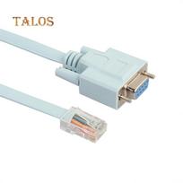 1,73 m ilgio 9 kontaktų DB9 nuoseklusis RS232 į RJ45 Cat5 Ethernet konsolinis rollover kabelis, skirtas Cisco kompiuterių įrenginiams