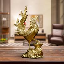 Majestic Rooster Figurine Handcrafted Chicken Sculpture Elegant Cock Statue for Home Decor Golden