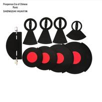 Five-Piece Silicone Drum Kit Mute Pad with Three/Cymbal Options - Soundproofing for Jazz Drums 10/12/14/16 inch drums, 4 cymbals raudona/juoda
