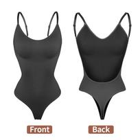 Stringai Bodysuit Formos drabužiai moterims Pilvo kontrolės Besiūliai kūno formuotojai Pilvo kirpimo mašinėlė formuojanti juosmenį treniruokliai be nugaros L juoda