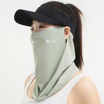 Portable UV Protection Sunscreen Face Veil Ear Hanging Sunshade Ice Silk Face Mask Breathable Summer Face Cover