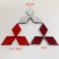 ABS Automobilio Priekinių Grotelių Emblema Mitsubishi Outlander Ralliart Lancer ASX Pajero Delica EVO Colt Triton Galinės Bagažinės Lipdukas 80mm Silver