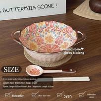 Cartoon Dandelion Ceramic Handle Baking & Salad Bowl