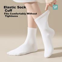 Qihaiqiu Disposable Socks Unisex Daily Use No-Wash Travel Business Portable Sweat-Absorbent Breathable Mid-Calf Black 10 Pairs Pack