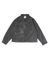 Snow Peak Sulfur Dyed Fade Painted Coverall Outer Jacket for Men and Size M JK-26SU008 Women, CHARCOAL,