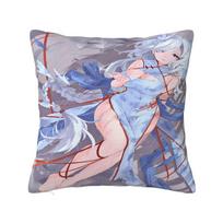 Yae Miko Genshin Impact Printed Pillowcase Cushion Cover Pillow Covers Y2K Bed Decoration Zippered Multi-Size Peach skin 18*18(CM)-1Pcs