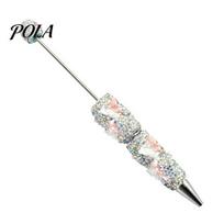 Unique Luminous Office Pen DIY Glow-in-the-Dark Diamond Beaded Pen, Rhinestone Ballpoint Pens with Cartoon Charms, Cute Glitter Writing Comfortable A