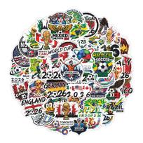 World Cup Soccer Stickers 50pcs DIY Scrapbook Decals Football Souvenir Decorations