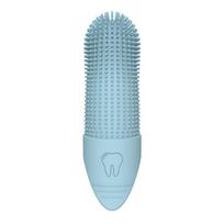 Pet Toothbrush For Dogs And Cats Oral Care Dental Cleaning Brush Prevent Tartar Build-Up Essential Pet Supplies Finger sleeve mėlyna