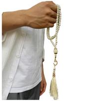 99 karoliukai Tasbih karoliukai Musulmonų maldos dirbtinio perlo karoliukas lygiai apdirbtas geresniam religiniam patyrimui ir ramybei balta