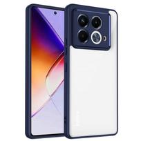 Infinix Note 40 5G X6851 X6852 Case Plating Silicone Bumper Shockproof Clear Back Cover Hard Phone Case for Infinix Note 40 5G Pc + tpu&Infinix Note 40 5G mėlyna