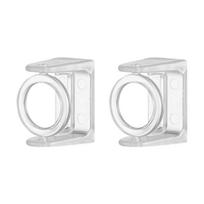 Self Adhesive Curtain Rod Holder 360° Swivel Ring Adjustable No Drilling Curtain Rod Bracket For Kitchen Bathroom Hotel One Size
