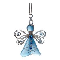 Handmade Sea Glass 2D Ornament, Sea Glass Ornaments One Size mėlyna