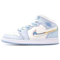 Jordan Air Jordan 1 Mid top Vintage Basketball Shoes Women's Blue FQ9117-400(team172-A) 35.5 white