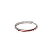 Moon Old Red Line Couple Ring Female Möbius Ring Male And Female Pair Ring Niche Design Open Plain Ring Premium