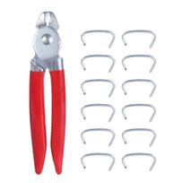 300Pcs Galvanized Clamp Rings with Bent Pliers Set for Animal Cages Rope Bags DIY Crafts Furniture Upholstery Accessories 1