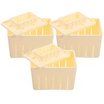 3 set Cheese Press Tofu Mold Household Maker Butter Press Tool Wood Cheese Presser Homemade Curd Making Kitchen Supplies šviesiai geltonos spalvos
