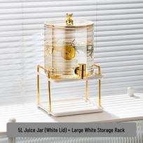 Tianxi Light Luxury Glass Cold Water Pitcher with Faucet 5L auksas