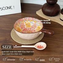 Cartoon Dandelion Ceramic Handle Bowl