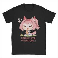 Haru Urara Chibi Carrots for a Good Girl Cotton T Shirt For Couple Summer  T Shirts O-Neck Novelty Tee Shirt Oversize Clothing S juoda