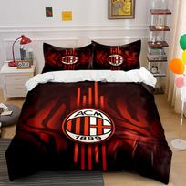 AC Milan logo, stripes. Bedding sets Duvet cover sets Duvet covers Pillowcases(1*Duvet Cover 2*Pillowcases without duvet insert) 135x200cm