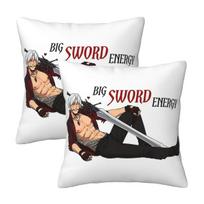 Devil May Cry Big Sword Energy 2 Pcs Square Pillowcase Pillow Cover Cushion Zip Decorative Comfort Throw Pillow For Home Sofa Peach skin 18*18(CM)-2Pcs