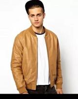 Genuine Motorcycle Men's Festive Tan Jacket Lambskin Decent Leather Biker Soft Handmade S gelsvai ruda