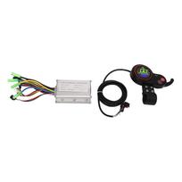 36V 48V 15A Motor Brushless Controller and LCD Display Kit for Electric Bikes Scooters 22.2mm Handlebars black