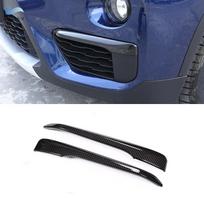 For BMW X1 F48 2016 2017 2018  ABS Carbon Fiber Texture Front Head Fog Lights Lamp Eyebrow Cover Protective Trim