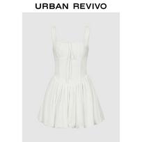 UR2026 Women's Lace Trim Camisole Tulip Dress L