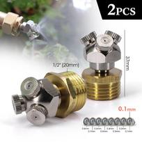 0.1-0.8mm 3-hole Fine Atomizer Misting Nozzle w/ 1/2  20mm Brass Joint Garden Irrigation Cooling Watering Humidification Sprayer