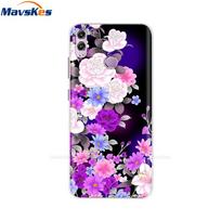 dėl Honor 8X dėklas Dažytas minkštas silikoninis TPU telefono dėklas Honor 8X 8 X Honor8X dėklas Dangtelis Telefonų dėklai Korpusas Coque Krepšiai Gėlė Honor 8X black