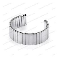 Tempimo metalinė juosta Elastinga laikrodžio juosta Nerūdijančio plieno Sidabrinė Juoda Praplatinamas apyrankė 16mm 18mm Moterims Vyrams Universalus riešo dirželis 18mm&S sidabras