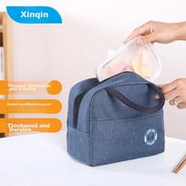 Xinqin Thickened Aluminum Foil Lunch Box Bag, Insulated Bag, Bento Bag, Large Size, Handheld Portable Lunch Box Bag, Navy Blue Color