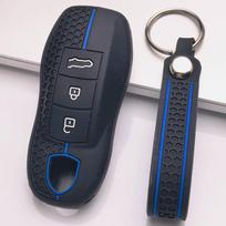 Silicone Smart Key Cover for Porsche Cayenne Macan Panamera 911 Boxster Cayman with Keychain Honeycomb Texture Shockproof Smart Key Shell Accessory juoda