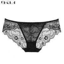 DKGEA Sexy Briefs Intimates apatinis trikotažas plius dydžio moteriškos kelnaitės permatomos M juoda