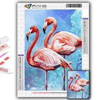 Deimantinė tapyba Gyvūnas Flamingas Siuvinėjimas Kryželiu Cirkonio Namų dekoras Full Round 20X30CM blue
