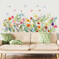 Flower Wall Sticker Art, Detachable PVC Garden Stickers, Children's Room, Daycare, Classroom, Bedroom Decoration One Size balta