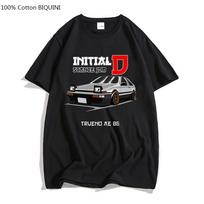 Initial D marškinėliai Trueno AE86 Drift automobilio marškinėliai Vasaros mados vyriški Anime marginti marškinėliai Laisvalaikio medvilniniai marškinėliai Hipsterio Hip Hopo viršutiniai drabužiai S