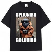 Spijuniro Golubiro Juokingas Italijos Smegenų Puvinio Memas Marškinėliai Humoras Balandžio Grafika Vyrams Moterims Naujoviški Marškinėliai Madingi Laisvi Medvilniniai T-shirtai S juoda