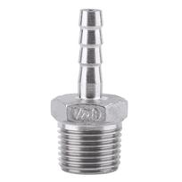 Stainless Steel 304 Male thread Pipe Fitting Barb Hose Tail Connector (1Celsius2 x8mm)