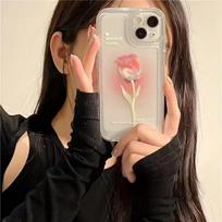 Luxury Tulip Clear Phone Case For Xiaomi Redmi Note 13 12 11 10 Pro Plus 5G 12S 11S Redmi 13 4G 13C 12C Transparent Soft Cover RedmiNote13ProPlus5G