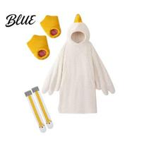 Animal-themed Pajamas 1 Set Goose Blanket Hoodie Unisex Cartoon Set Oversized Soft Warm Holiday Party Outfit Bodysuit with Yellow Beak Design XL balta